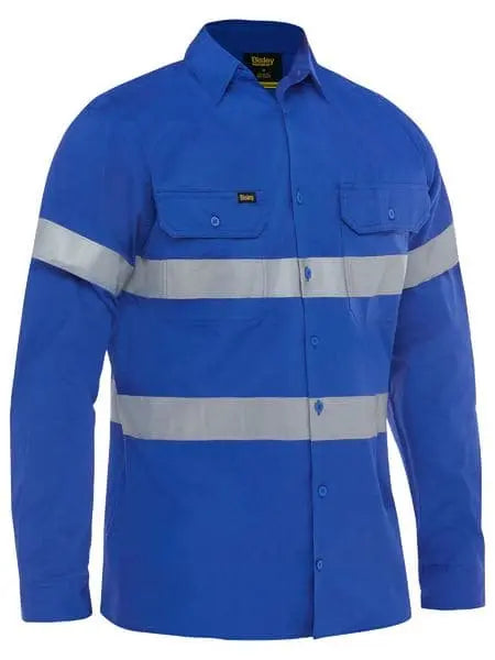 Bisley Workwear Taped Lightweight Hi Vis Drill Shirt BS6883T - City Workwear